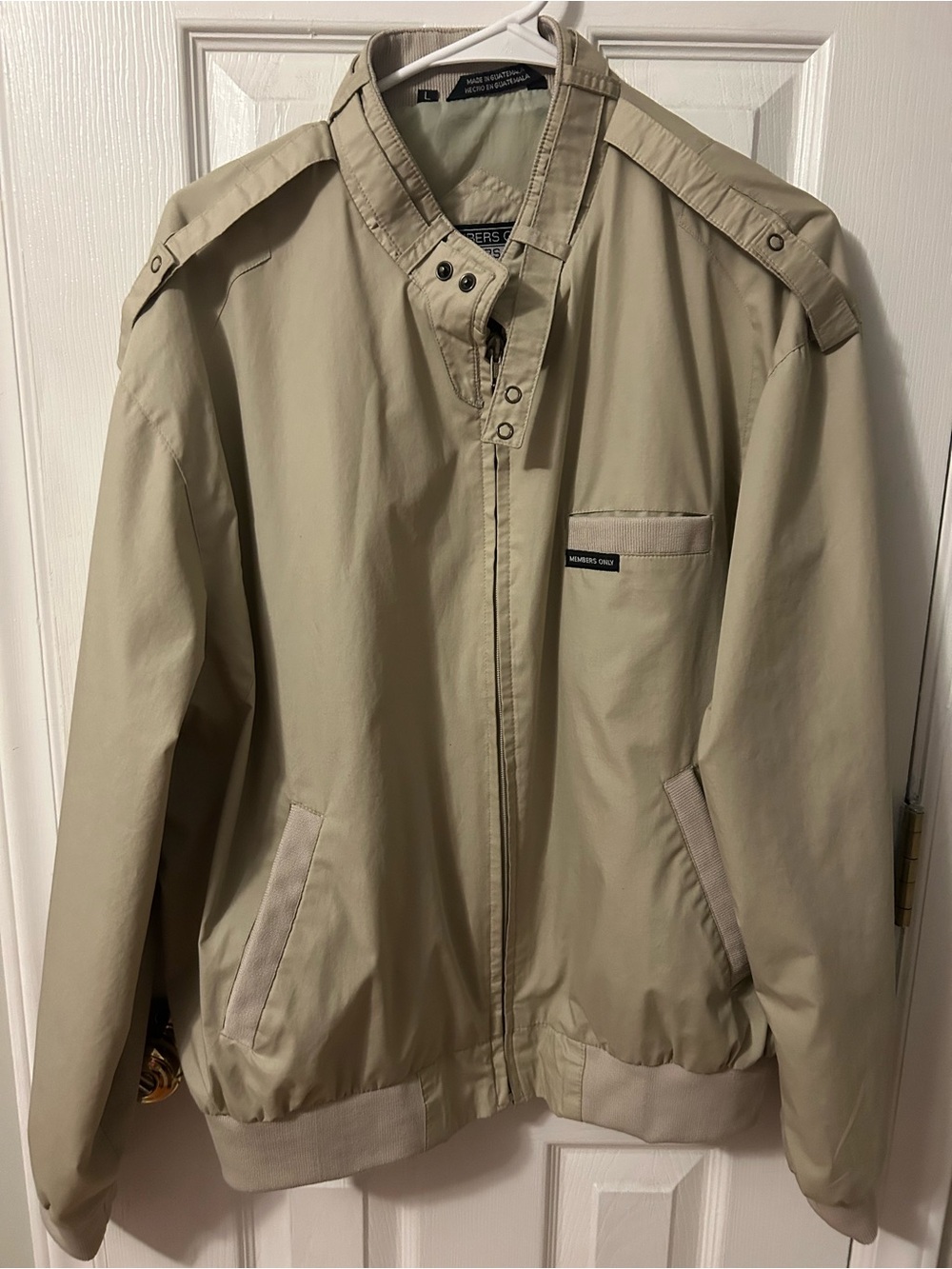 Members Only Beige/Tan Light Bomber Jacket